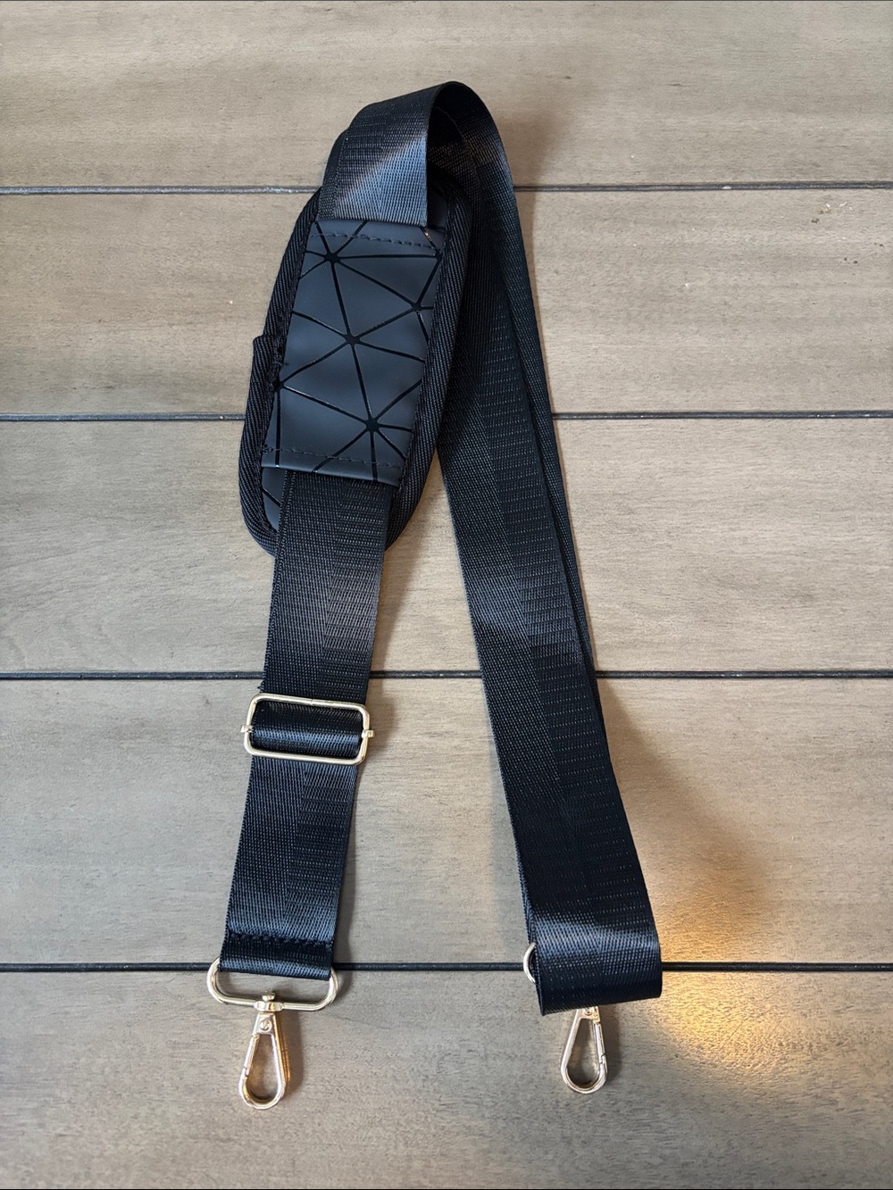234. Adjustable Black Crossbody Strap with Padded Shoulder Piece